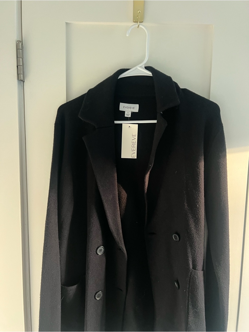 Evereve Black Long Blazer Coat